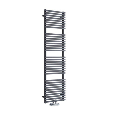 Homestylestore Anthracite Bar On Bar Heated Towel Rail Radiator 1520mm X 400mm from B&Q