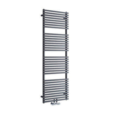 Homestylestore Anthracite Bar On Bar Heated Towel Rail Radiator 1520mm X 500mm from B&Q