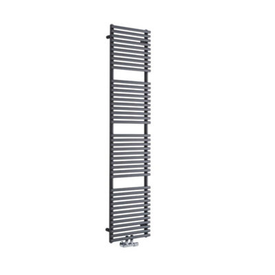 Homestylestore Anthracite Bar On Bar Heated Towel Rail Radiator 1823mm X 400mm from B&Q