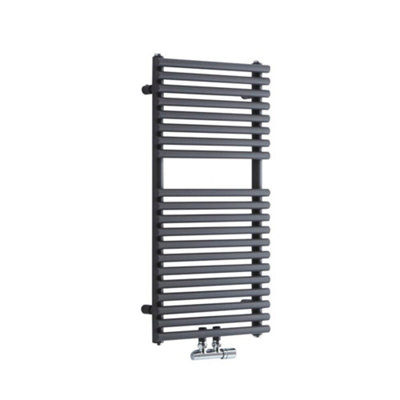 Homestylestore Anthracite Bar On Bar Heated Towel Rail Radiator 835mm X 400mm from B&Q
