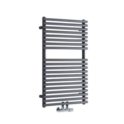 Homestylestore Anthracite Bar On Bar Heated Towel Rail Radiator 835mm X 500mm from B&Q