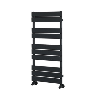 Homestylestore Matte Black Flat Panel Heated Towel Rail Radiator 975mm X 450mm from B&Q