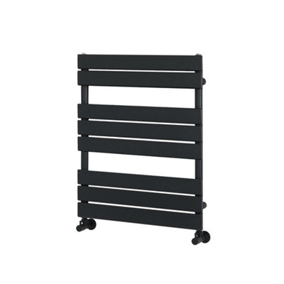 Homestylestore Matte Black Flat Panel Heated Towel Rail Radiator 825mm X 600mm from B&Q