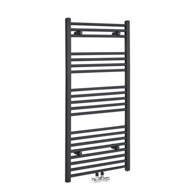 Homestylestore Anthracite Heated Towel Rail 1188mm X 600mm from B&Q