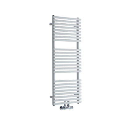 Homestylestore White Bar On Bar Heated Towel Rail Radiator 1065mm X 400mm from B&Q