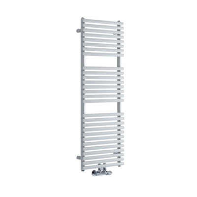 Homestylestore White Bar On Bar Heated Towel Rail Radiator 1215mm X 400mm from B&Q