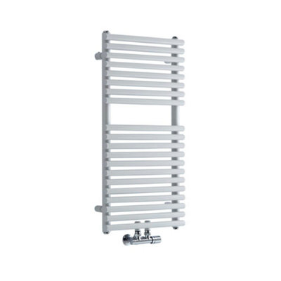 Homestylestore White Bar On Bar Heated Towel Rail Radiator 835mm X 400mm from B&Q