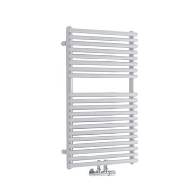 Homestylestore White Bar On Bar Heated Towel Rail Radiator 835mm X 500mm from B&Q