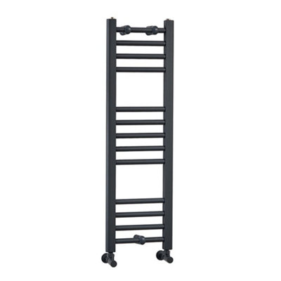 Homestylestore Anthracite Straight Bar Heated Towel Rail Radiator 1000mm X 300mm from B&Q