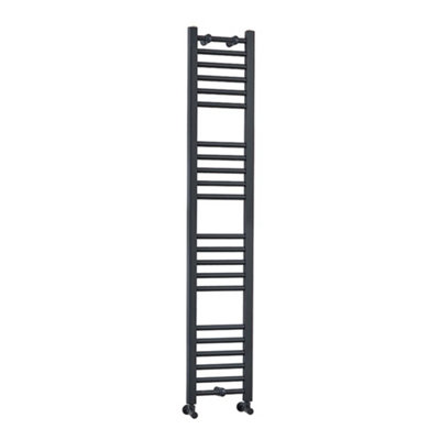 Homestylestore Anthracite Straight Bar Heated Towel Rail Radiator 1600mm X 300mm from B&Q