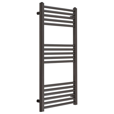 Homestylestore Gunmetal Grey Flat Ladder Steel Heated Towel Rail 1000mm X 500mm from B&Q