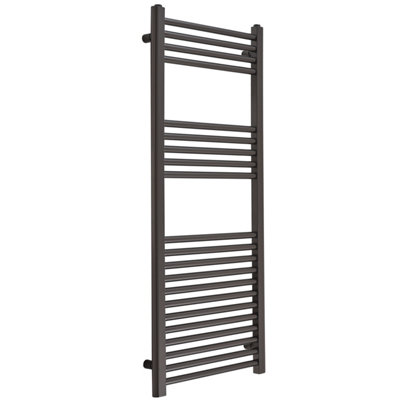 Homestylestore Gunmetal Grey Flat Ladder Steel Heated Towel Rail 1200mm X 500mm from B&Q