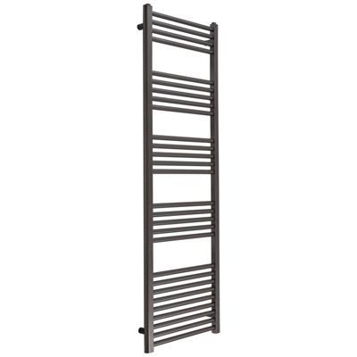 Homestylestore Gunmetal Grey Flat Ladder Steel Heated Towel Rail 1600mm X 500mm from B&Q