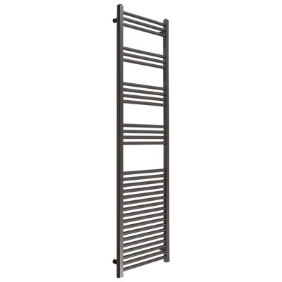 Homestylestore Gunmetal Grey Flat Ladder Steel Heated Towel Rail 1800mm X 500mm from B&Q