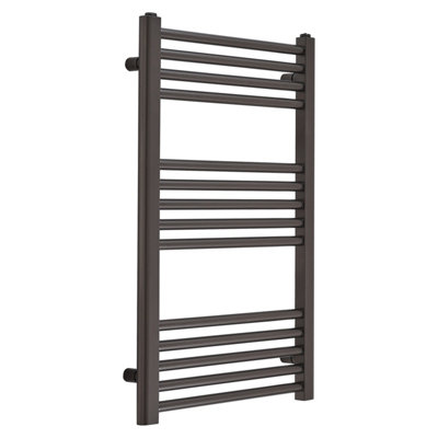 Homestylestore Gunmetal Grey Flat Ladder Steel Heated Towel Rail 800mm X 500mm from B&Q
