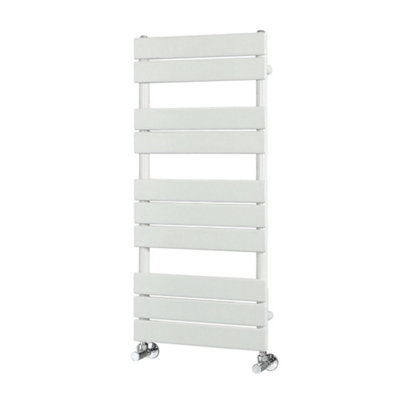Homestylestore White Flat Panel Heated Towel Rail Radiator 975mm X 450mm from B&Q