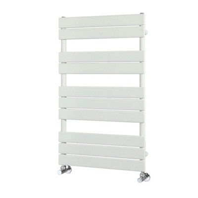 Homestylestore White Flat Panel Heated Towel Rail Radiator 975mm X 600mm from B&Q