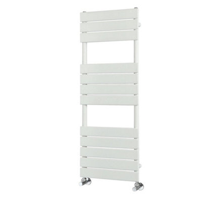 Homestylestore White Flat Panel Heated Towel Rail Radiator 1200mm X 450mm from B&Q