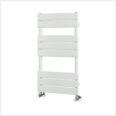 Homestylestore White Flat Panel Heated Towel Rail Radiator 825mm X 450mm from B&Q