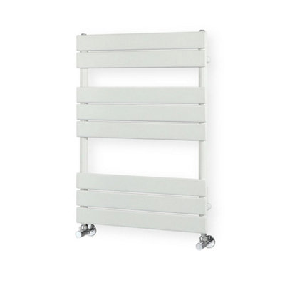 Homestylestore White Flat Panel Heated Towel Rail Radiator 825mm X 600mm from B&Q