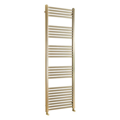 Homestylestore Brushed Brass Flat Ladder Steel Heated Towel Rail Radiator 1600mm X 500mm from B&Q