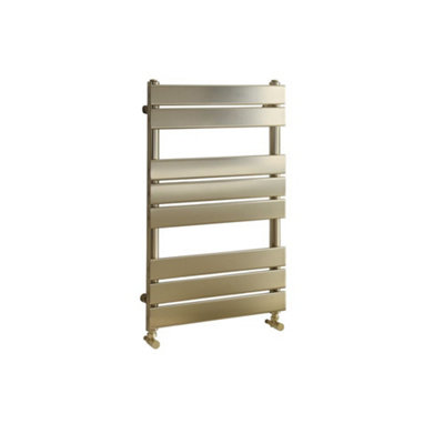 Homestylestore Brushed Brass Flat Panel Heated Towel Rail Radiator 800mm X 500mm from B&Q