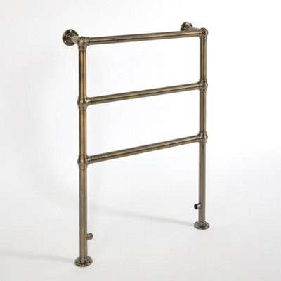 Homestylestore Dark Brushed Brass Heated Towel Rail Radiator 966mm X 673mm from B&Q