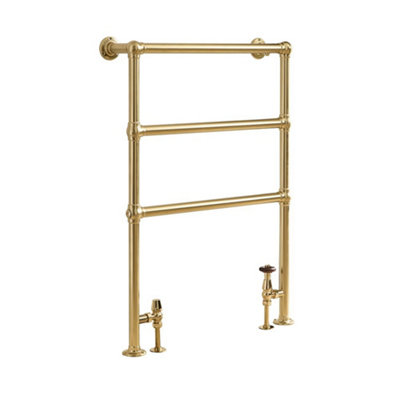 Homestylestore Brushed Brass Heated Towel Rail Radiator 966mm X 673mm from B&Q