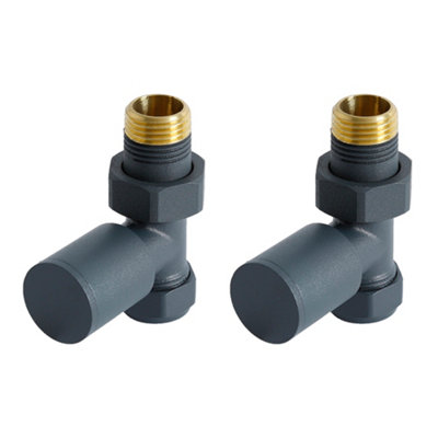 Homestylestore Anthracite 15mm Straight Heated Towel Rail Radiator Valves from B&Q