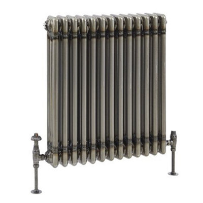 Homestylestore Raw Metal Horizontal Cast Iron Style Triple Column Radiator 600mm X 605mm from B&Q