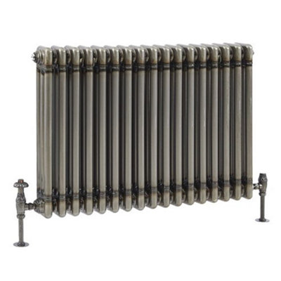 Homestylestore Raw Metal Horizontal Cast Iron Style Triple Column Radiator 600mm X 785mm from B&Q