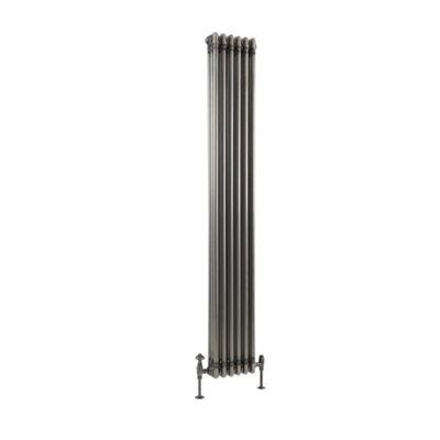 Homestylestore Raw Metal Cast Iron Style Triple Column Vertical Radiator 1800mm X 290mm from B&Q