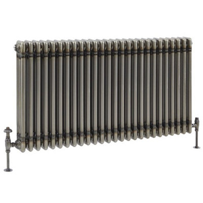 Homestylestore Raw Metal Horizontal Cast Iron Style Triple Column Radiator 600mm X 1190mm from B&Q
