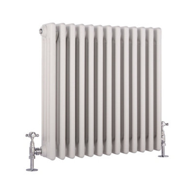 Homestylestore White Horizontal Cast Iron Style Four Column Radiator 600mm X 605mm from B&Q