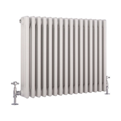 Homestylestore White Horizontal Cast Iron Style Four Column Radiator 600mm X 785mm from B&Q