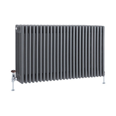 Homestylestore Anthracite Cast Iron Style Horizontal Four Column Radiator 600mm X 1190mm from B&Q