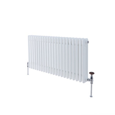 B&Q -  White Horizontal Cast Iron Style Triple Column Radiator 500mm X 1010mm