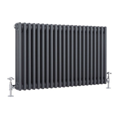 B&Q -  Anthracite Cast Iron Style Horizontal Triple Column Radiator 500mm X 1010mm