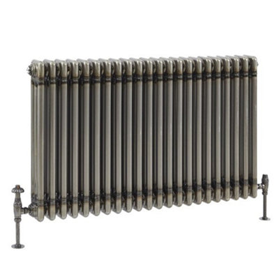 B&Q -  Raw Metal Horizontal Cast Iron Style Triple Column Radiator 500mm X 1010mm