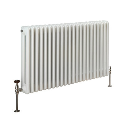 Homestylestore White Horizontal Double Column Designer Radiator 600mm X 1000mm from B&Q