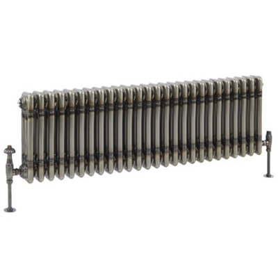B&Q -  Raw Metal Horizontal Cast Iron Style Triple Column Radiator 300mm X 1190mm