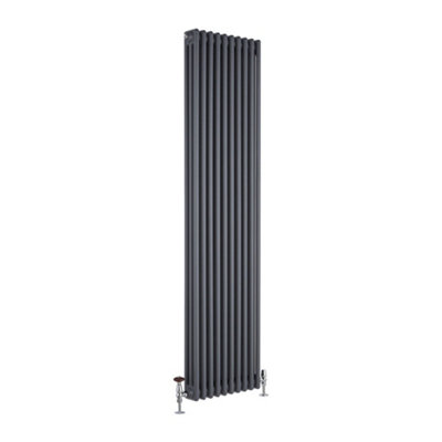 Homestylestore Anthracite Cast Iron Style Triple Column Vertical Radiator 1800mm X 470mm from B&Q