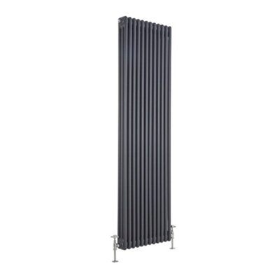 B&Q -  Anthracite Cast Iron Style Triple Column Vertical Radiator 1800mm X 560mm