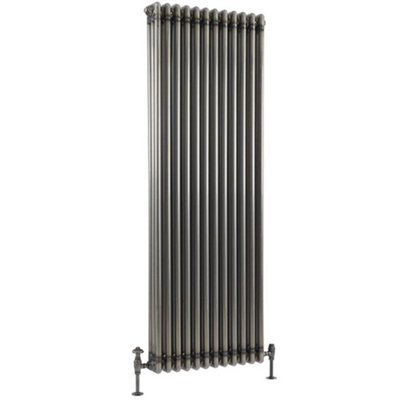 B&Q -  Raw Metal Cast Iron Style Triple Column Vertical Radiator 1800mm X 560mm