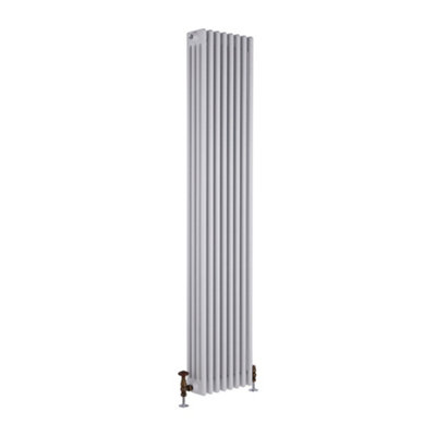 Homestylestore White Cast Iron Style Four Column Vertical Radiator 1800mm X 380mm from B&Q