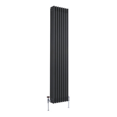 Homestylestore Anthracite Cast Iron Style Vertical Four Column Radiator 1800mm X 380mm from B&Q