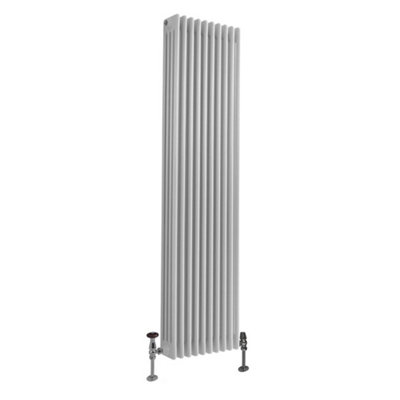 Homestylestore White Cast Iron Style Four Column Vertical Radiator 1800mm X 470mm from B&Q