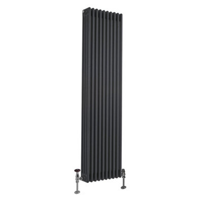 Homestylestore Anthracite Cast Iron Style Vertical Four Column Radiator 1800mm X 470mm from B&Q
