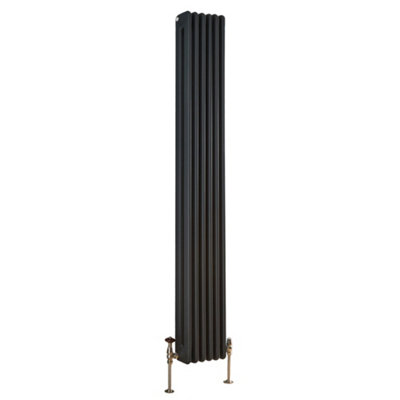 Homestylestore Anthracite Vertical Double Column Designer Radiator 1800mm X 290mm from B&Q