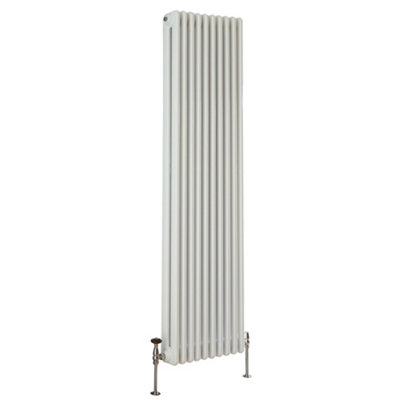 Homestylestore White Vertical Double Column Designer Radiator 1800mm X 465mm from B&Q